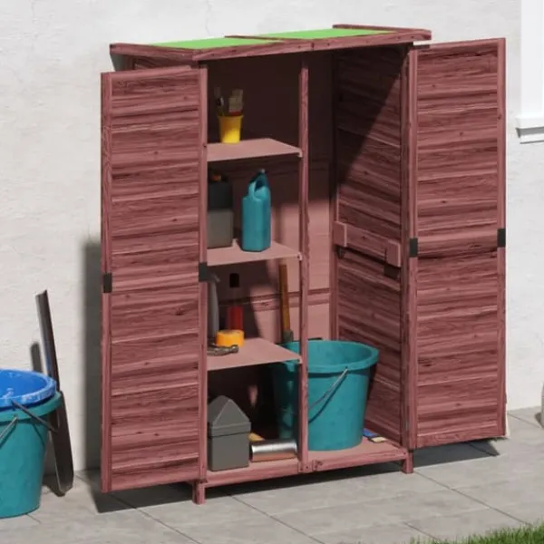 Discount Skure & Redskabsskure - Living redskabsskur til haven 83x57x140 cm massivt fyrretræ mokkafarve Skure, Garager & Carports