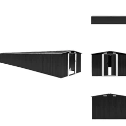 Skure, Garager & Carports^Skure & Redskabsskure - Living haveskur 257x997x178 cm galvaniseret stål antracitgrå