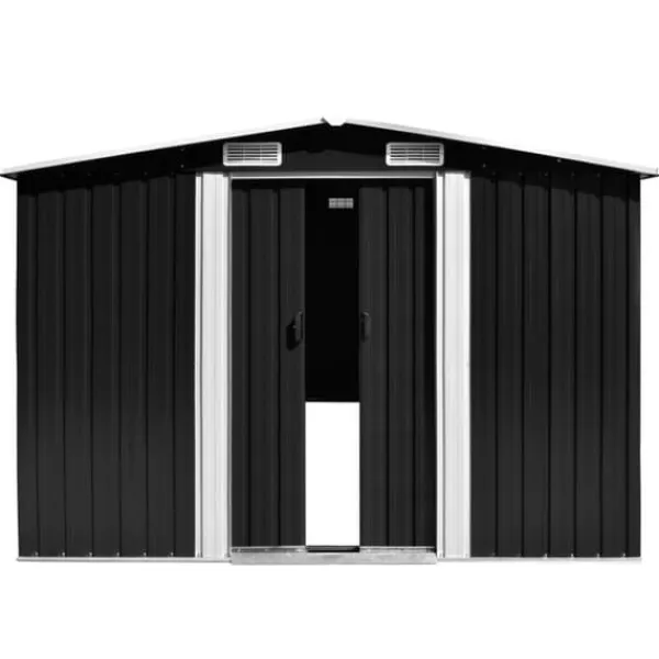 Skure, Garager & Carports^Skure & Redskabsskure - Living haveskur 257x997x178 cm galvaniseret stål antracitgrå
