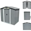 Skure, Garager & Carports^Skure & Redskabsskure - Living opbevaringsskur til haven 204x132x186 cm metal grå