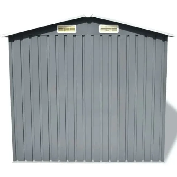 Skure, Garager & Carports^Skure & Redskabsskure - Living opbevaringsskur til haven 204x132x186 cm metal grå
