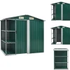 Skure, Garager & Carports^Skure & Redskabsskure - Living haveskur med reol 205x130x183 cm jern grøn
