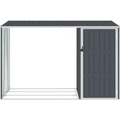 Skure, Garager & Carports^Skure & Redskabsskure - Living brændeskur 245x98x159 cm galvaniseret stål antracitgrå