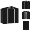 Skure, Garager & Carports^Skure & Redskabsskure - Living opbevaringsskur til haven 204x132x186 cm stål antracitgrå