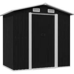 Skure, Garager & Carports^Skure & Redskabsskure - Living opbevaringsskur til haven 204x132x186 cm stål antracitgrå