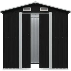 Skure, Garager & Carports^Skure & Redskabsskure - Living opbevaringsskur til haven 204x132x186 cm stål antracitgrå