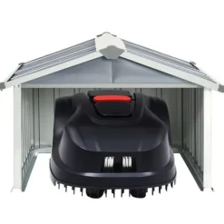 Discount Skure & Redskabsskure - Living garage til robotplæneklipper 92x97x63 cm galvaniseret stål grå Skure, Garager & Carports