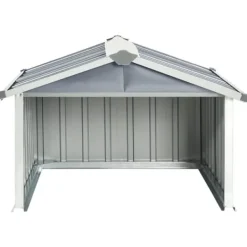 Discount Skure & Redskabsskure - Living garage til robotplæneklipper 92x97x63 cm galvaniseret stål grå Skure, Garager & Carports