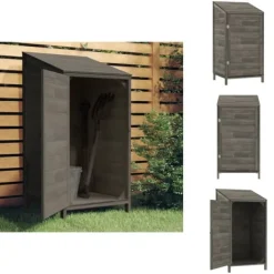 Skure, Garager & Carports^Skure & Redskabsskure - Living haveskur 55x52x112 cm massivt grantræ antracitgrå