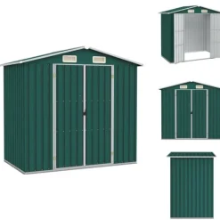 Hot Skure & Redskabsskure - Living haveskur 205x129x183 cm galvaniseret stål grøn Skure, Garager & Carports