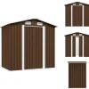 Skure, Garager & Carports^Skure & Redskabsskure - Living opbevaringsskur til haven 204x132x186 cm stål brun