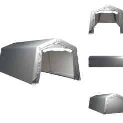 Skure, Garager & Carports^Skure & Redskabsskure - Living opbevaringstelt 300x750 cm stål grå