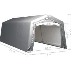 Skure, Garager & Carports^Skure & Redskabsskure - Living opbevaringstelt 300x750 cm stål grå