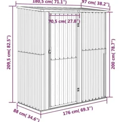 Skure, Garager & Carports^Skure & Redskabsskure - Living haveskur 180,5x97x209,5 galvaniseret stål grøn