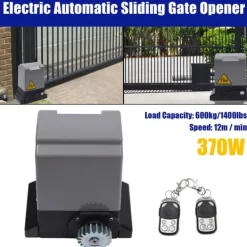 New Skydeportsåbner - Portmotor - 370 W - IP44 - Maks 600 kg - 1400 omdr./min - 12 m/min - Fjernbetjening & nøgler - Grå Skure, Garager & Carports