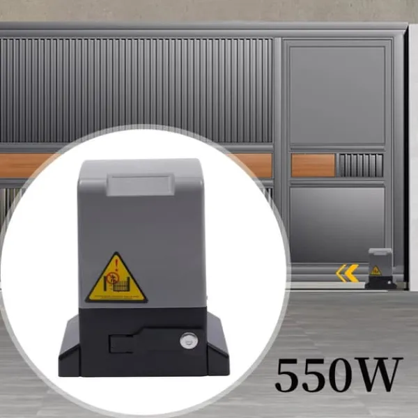 Skure, Garager & Carports^Skydeportsåbner, elektrisk automatisk motor med fjernbetjeningssæt, robust, mørkegrå