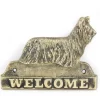 Adresseskilte & Husnumre^Skye Terrier - dørplade med hund, velkomstplade af messing, unikt skilt med inskriptionen Welcome by Art-Dog