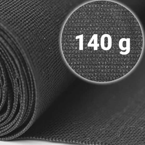 Skyggenet 1,5x25m 140g/m2 + 50 klemmer grå Haveduge