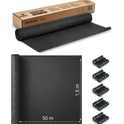 Best Skyggenet 1,5x50m 140g/m2 + 50 klemmer grå Haveduge
