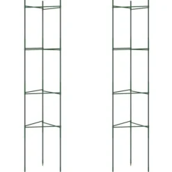 Krukker & Plantebeholdere^Slidstærkt espalier til tomater - Justerbart 2 stk. | Stål & PP | Højde: 154 cm