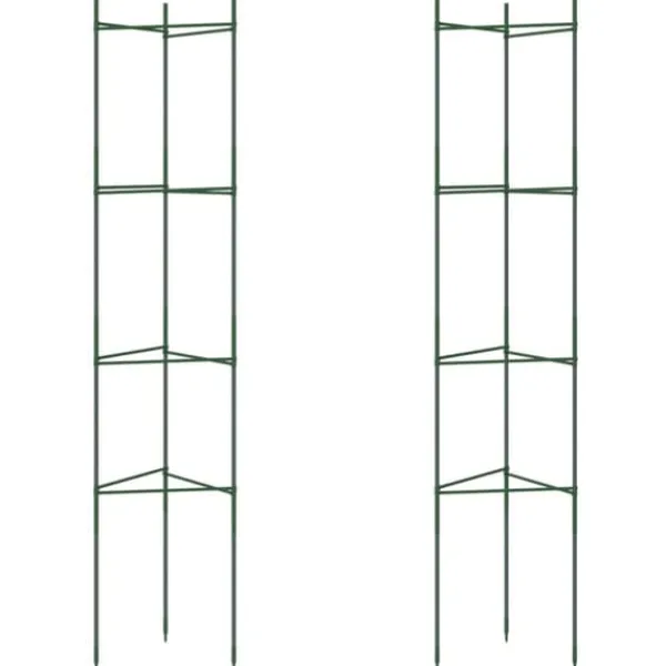 Krukker & Plantebeholdere^Slidstærkt espalier til tomater - Justerbart 2 stk. | Stål & PP | Højde: 154 cm