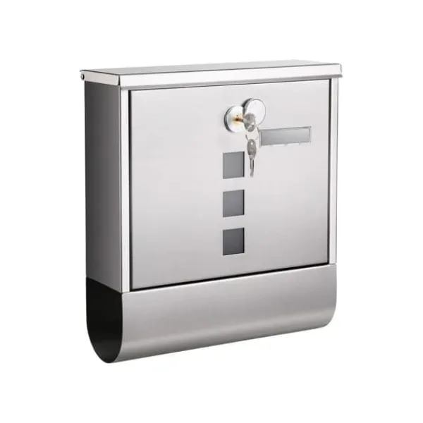 Sølv postkasse i rustfrit stål, 30,5 x 9,5 x 33,3 cm Postkasser & Brevindkast
