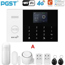 Hjemmealarmsystemer^Smart Alarm System, Mobil Kontrol, Bevægelsesdetekteringssensorer,EU-stik, A