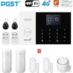 Hjemmealarmsystemer^Smart Alarm System, Mobil Kontrol, Bevægelsesdetekteringssensorer,EU stik, B
