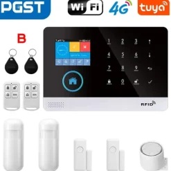 Hjemmealarmsystemer^Smart Alarm System, Multi-Channel Alerts, Nem Installation,B, EU stik