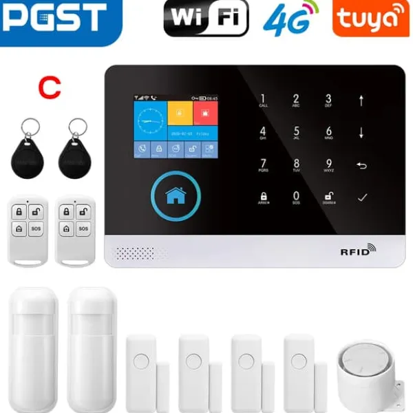 Hjemmealarmsystemer^Smart Alarm System, Multi-Channel Alerts, Nem Installation,C, EU-stik