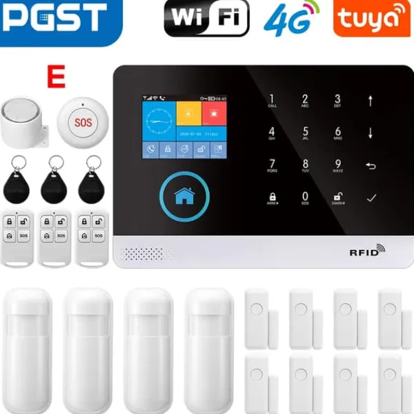 Hot Smart Alarm System, Multi-Channel Alerts, Nem Installation,E, EU-stik Hjemmealarmsystemer
