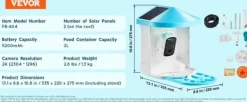 Til Fugle & Småvildt^Smart Fugl Foderautomat, 2K HD Kamera, Solcelledrevet, 2L Kapacitet,Blå