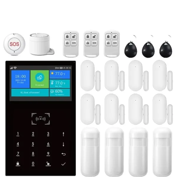 Smart Home Alarm System, App Kontrol, 99 Zone Support,EU stik, 4G-E Hjemmealarmsystemer
