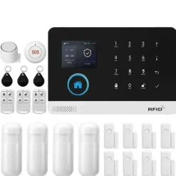 Smart Home Alarm System, Trådløs Forbindelse, Kompatibel med Smart Life,EU stik, E-2G Hjemmealarmsystemer