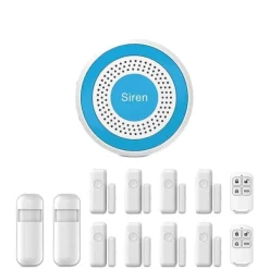 Hjemmealarmsystemer^Smart Home Alarm System, Trådløs Forbindelse, App-Styret,WiFi Alarm Kit H, EU Stik