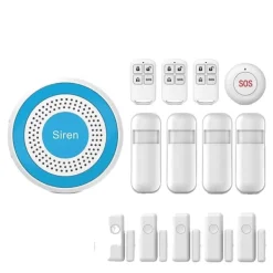 Hjemmealarmsystemer^Smart Home Alarm System, Trådløs Forbindelse, App-Styret,WiFi Alarm Kit E, EU Stik