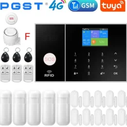 Hjemmealarmsystemer^Smart Home Alarm System, WiFi & 4G Forbindelse, Bevægelsesdetektion,F, EU stik