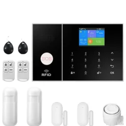 Hjemmealarmsystemer^Smart Home Alarm System, WiFi & 4G Forbindelse, Bevægelsesdetektion,EU-stik, B