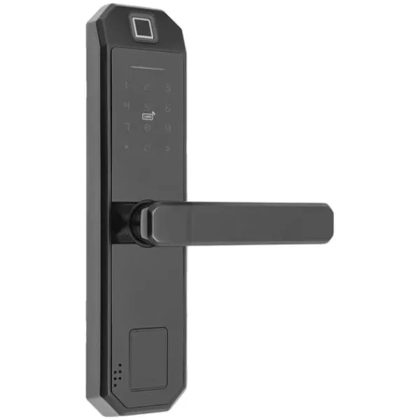 Hjemmealarmsystemer^Smart Lock, Fingeraftryk & Adgangskode, Holdbart Zinklegering, Moderne Berøringskontrol,Ja, sort