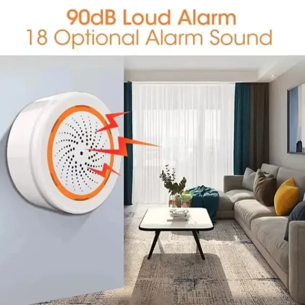 Hot Smart Sirene, 90dB Alarm, Fjernbetjening,Zigbee Sirene Hjemmealarmsystemer
