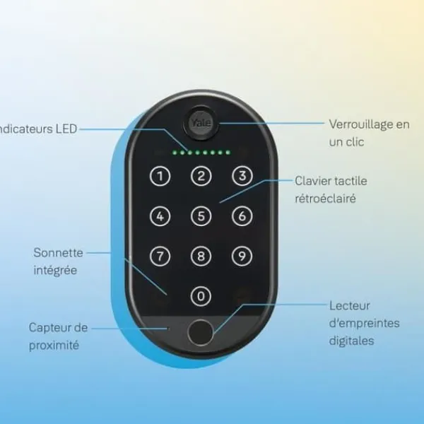 Sensorer Til Sikkerhedssystemer^Smart tangentbord - YALE - Biometrisk - Upp till 10 användare på tangentbordet