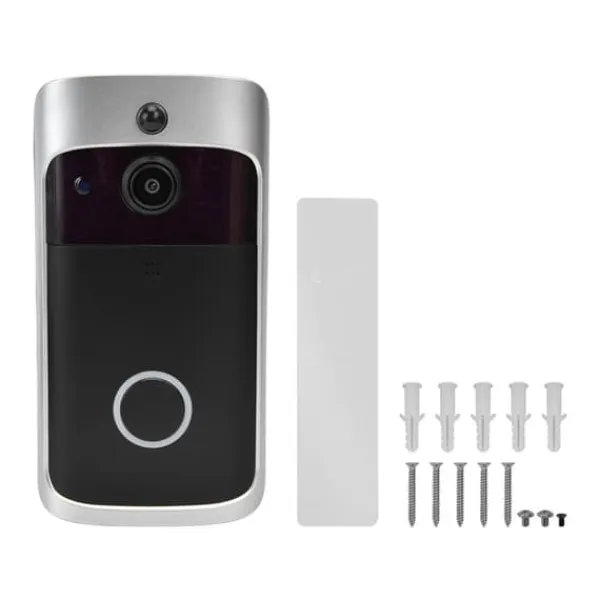 Sikkerhedsmonitorer & Videokameraer^Smart WiFi-videodørklokke - nem installation, 720P nattesyn, trådløs bevægelsesdetektion - perfekt til hjemmesikkerhed