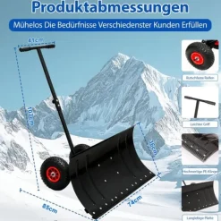 Clearance Sneeskovl, Ergonomisk Håndtag, Let Manøvrering,Manuel, sort Snerydning