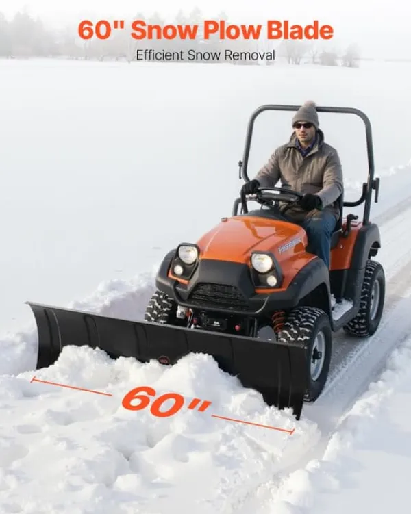 Snerydning^Sneplov til ATV/UTV - Universelt sneplovsæt - Bredde 152,4 cm - Højde- og sidejusterbar - Hurtig afmontering - Stålblad - Tre monteringsmuligheder