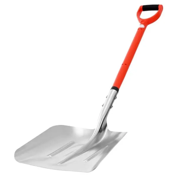 Sneskovl - Snerydningsskovl - Bredde 35 cm - Aluminium - D-formet håndtag - Letvægt - Stor kapacitet - Til indkørsel, have, bil og camping Snerydning
