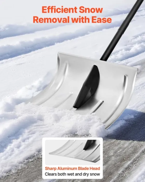 Discount Sneskovl - Til Indkørsel - Bredde 40 cm - Aluminiumslegering - Skridsikkert Greb - Stor Kapacitet - Aftageligt Design - Letvægt Snerydning