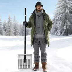 Discount Sneskovl - Til Indkørsel - Bredde 40 cm - Aluminiumslegering - Skridsikkert Greb - Stor Kapacitet - Aftageligt Design - Letvægt Snerydning