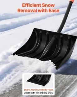 Best Sneskovl - Til indkørsel - Bladbredde 42 cm - Aluminiumsblad - D-formede håndtag - Letvægt - Stor kapacitet Snerydning
