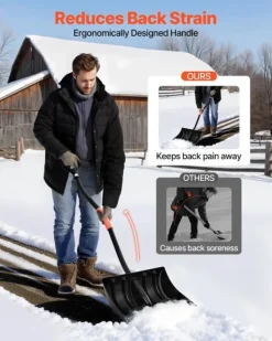 Best Sneskovl - Til indkørsel - Bladbredde 42 cm - Aluminiumsblad - D-formede håndtag - Letvægt - Stor kapacitet Snerydning
