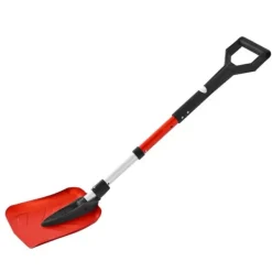 Snerydning^Sneskovl til indkørsel - Foldbar model - D-formet håndtag - Justerbart skaft 91-102 cm - Bladbredde 22 cm - Letvægts aluminiumslegering